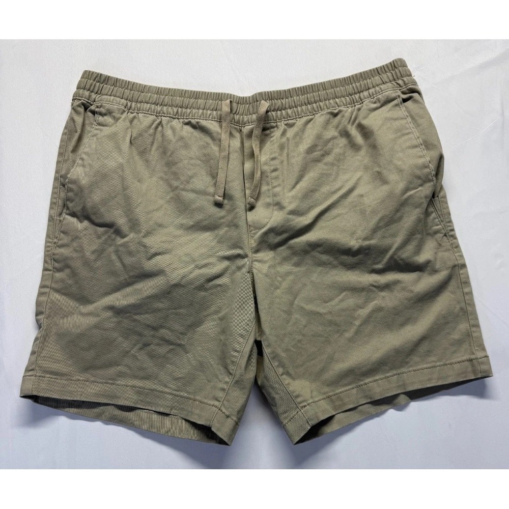 George Chino Shorts Mens Large (36-38) Khaki Drawstring Elastic Waist Casual